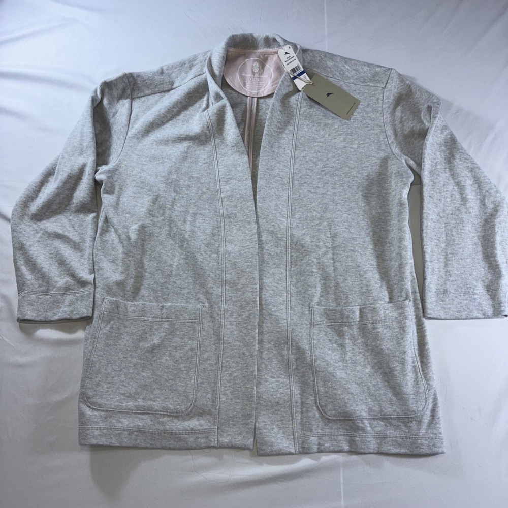 Tommy Bahama Aruba LS Open Cardigan Summer Grey Heather SW222050 Mens XL